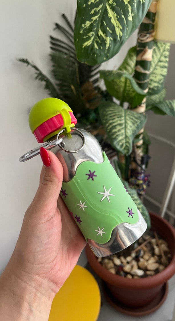 Renkli Çocuk Termosu STAR Desenli çelik - Görsel 2