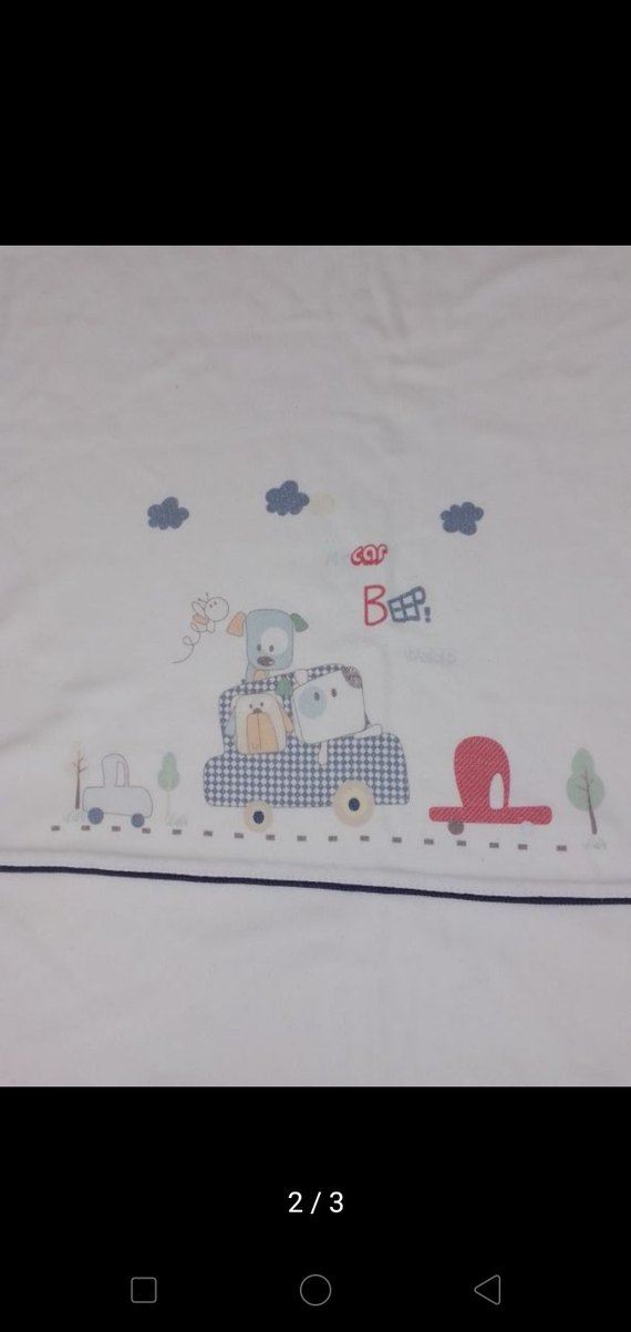 Nakışlı Beyaz Çocuk Battaniyesi - Görsel 2