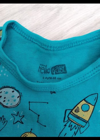 Turkuaz Desenli Erkek Bebek Body - Görsel 2