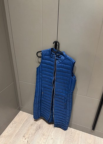 Mavi Fermuarlı Kadın Yelek