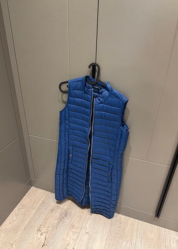 38 Beden Mavi Fermuarlı Kadın Yelek