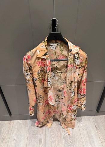 Alvina Bej Desenli Uzun Kadın Kimono