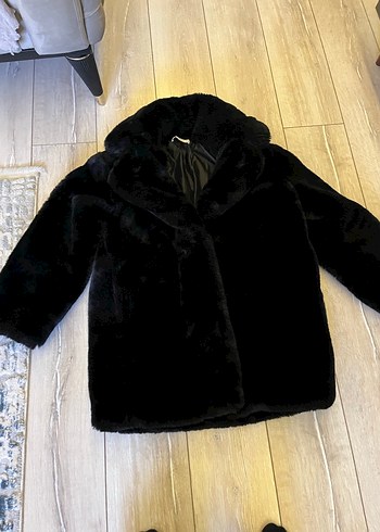 Mango kaban Siyah Kürk Detaylı Midi Kadın Mont