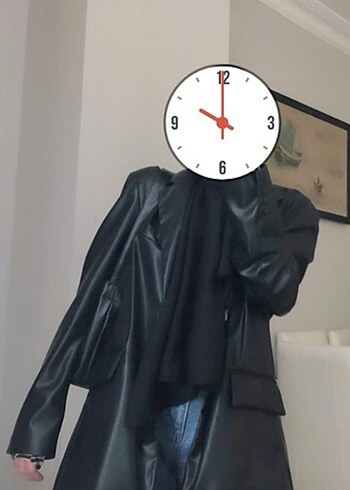 Siyah Deri Blazer Ceket