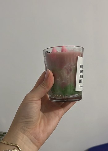 Beden Pembe çilek kahve Kokulu Mum