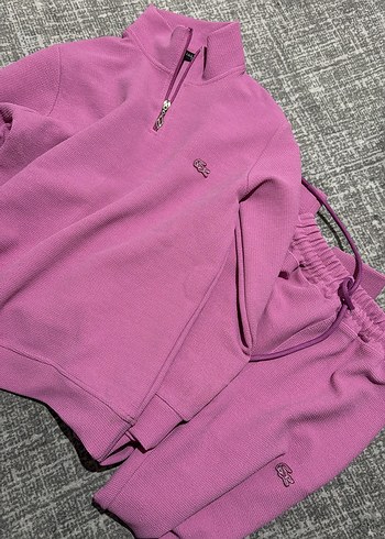 Kız Çocuk lila Fermuarlı Yarım Boğazlı Eşofman - Görsel 3