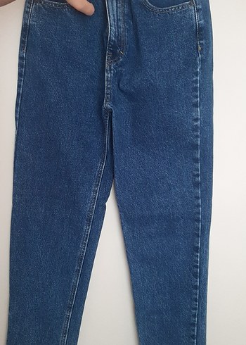Pull and Bear Kadın Koyu Mavi Regular Fit Kot Pantolon