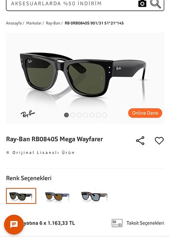 Beden siyah Renk Ray-Ban Unisex Mega Wayfarer Güneş Gözlüğü
