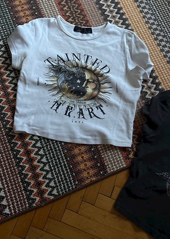 Baskılı Kız Tişörtü, Kısa Kollu, Bohem Stil