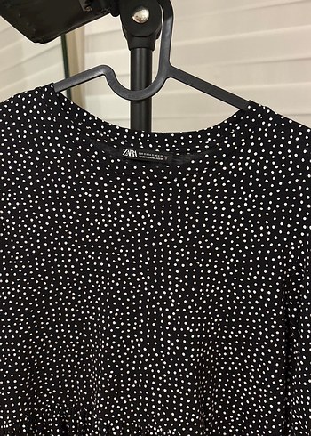 Zara Zara Siyah Puantiyeli Elbise