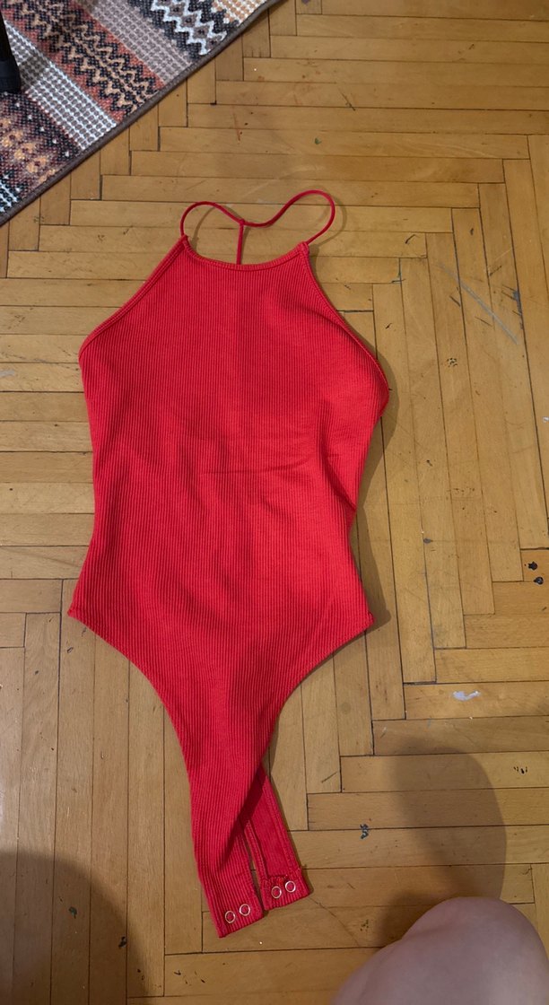 Kırmızı Kadın Body - Görsel 3