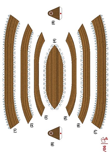  Beden LEONARDO DA VİNCİ KÜREKLİ TEKNE KARTON MODEL