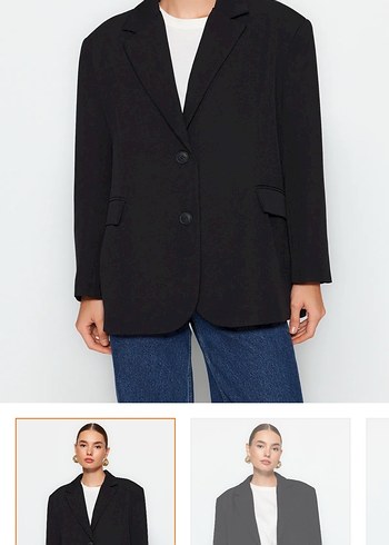 Düğmeli Siyah Kadın Blazer Ceket