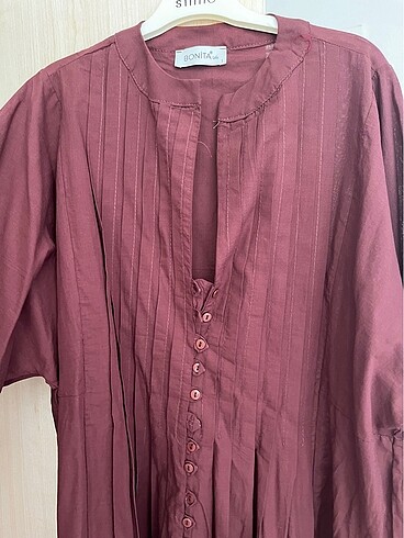H&M Bordo gömlek nervürlü