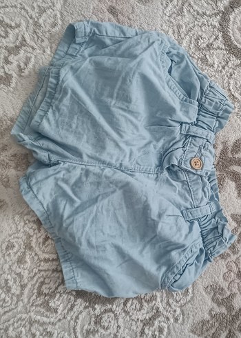 Mavi Düğmeli Rahat Kesim Kız Şortu - Görsel 2