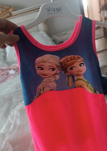 Kız Çocuk Parlak Pembe Baskılı Atlet - Görsel 2