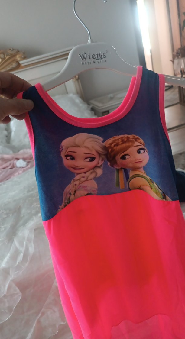 Kız Çocuk Parlak Pembe Baskılı Atlet - Görsel 2