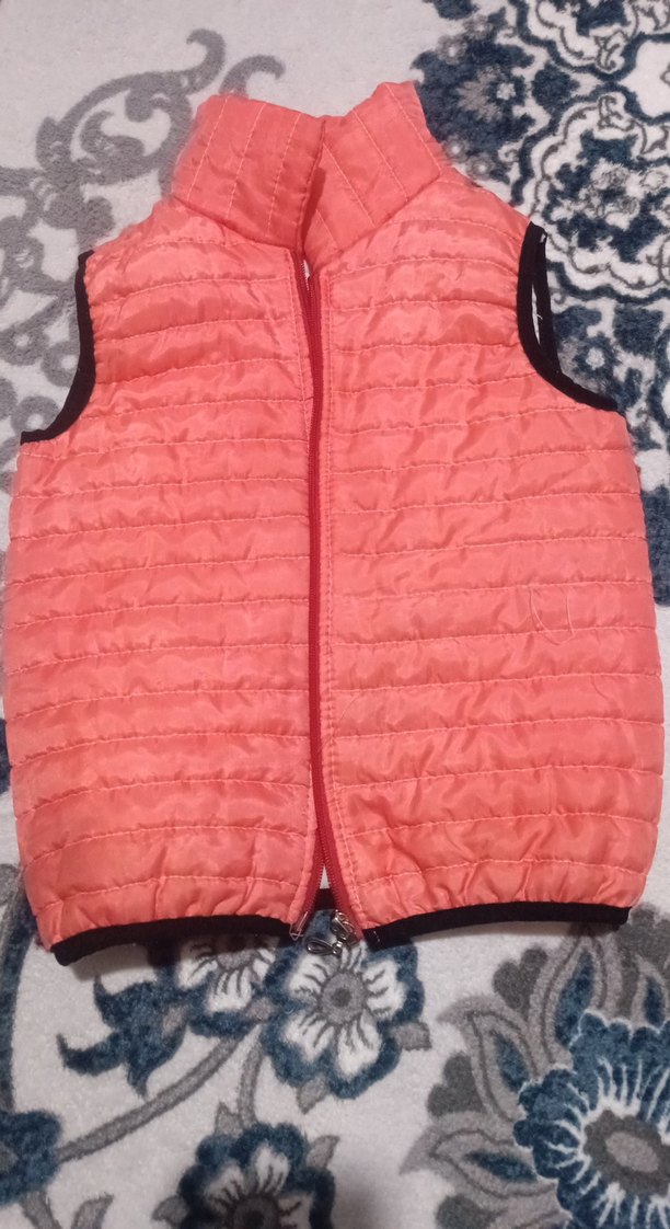 kız  Çocuk turuncu ı Fermuarlı Yelek - Görsel 2