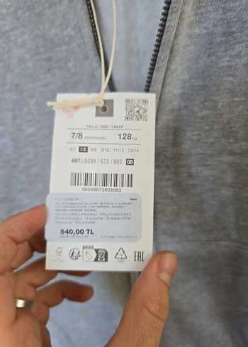 Zara zara Kız Çocuk Gri Fermuarlı Sweatshirt