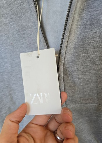 7 Yaş Beden zara Kız Çocuk Gri Fermuarlı Sweatshirt