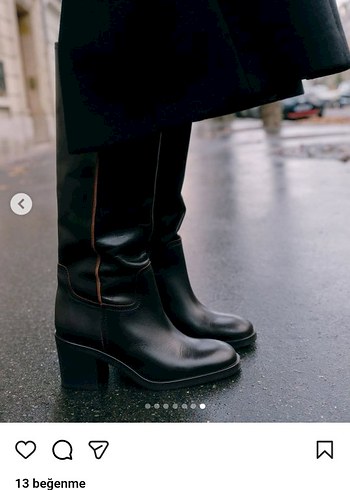 Zara zara orjinal Deri Kadın Dizüstü Koyu Kahverengi Topuklu Çizme