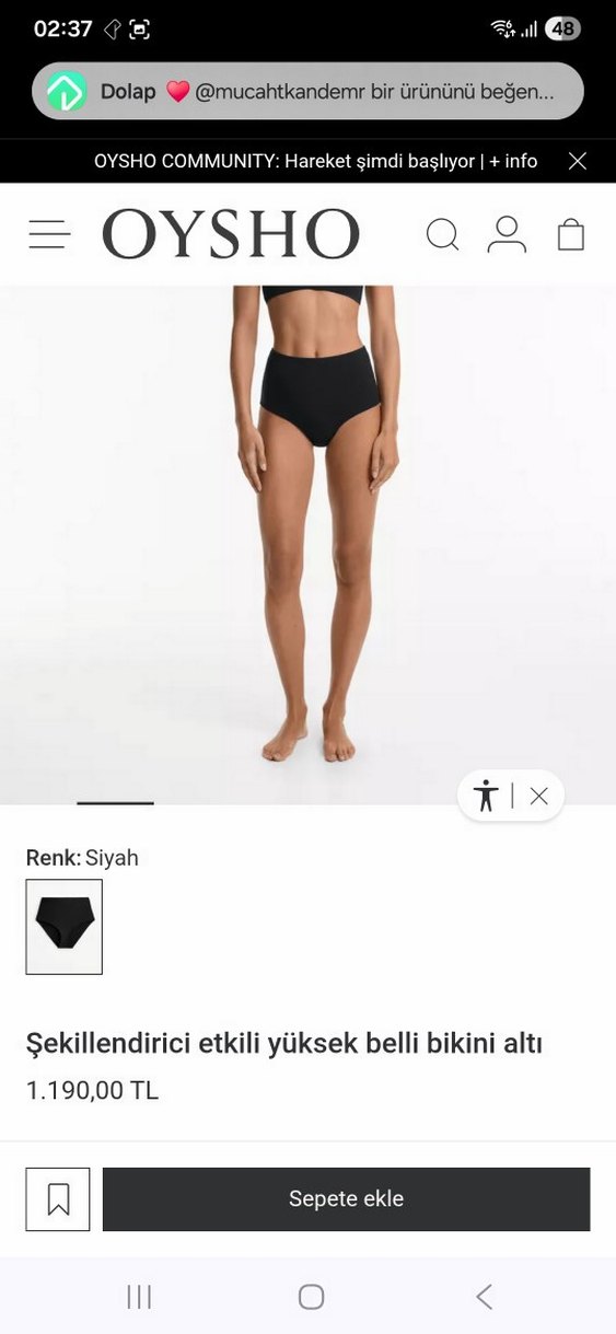oysho  mor Yüksek Bel Kadın Bikini Altı - Görsel 3