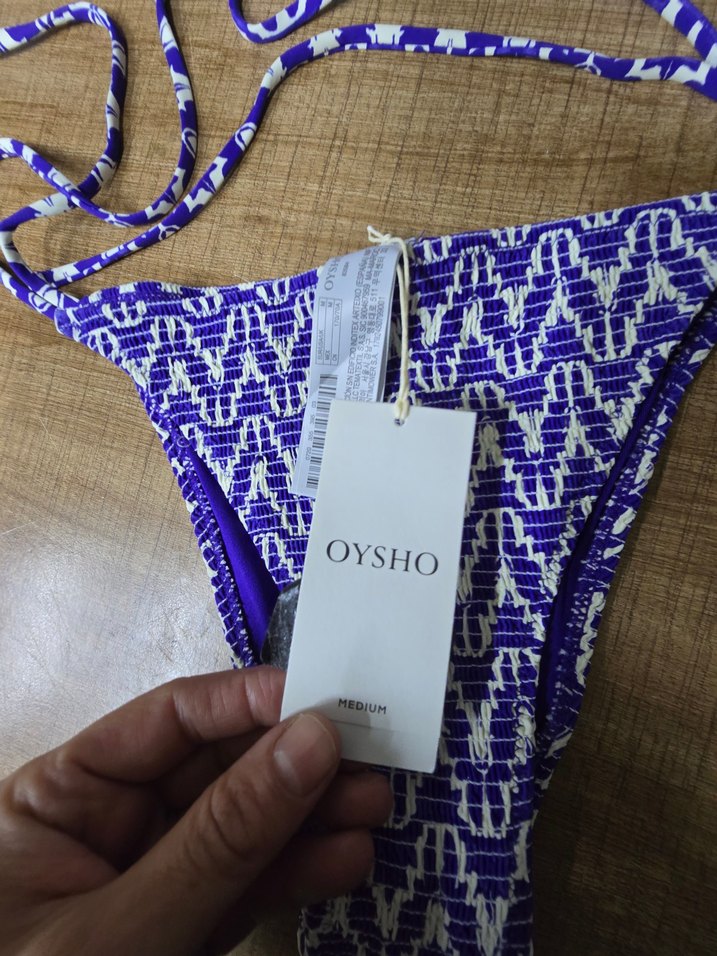 oysho Mor Bağcıklı Tie-Dye Bikini Altı - Görsel 4