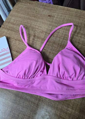 Pembe İpli Kadın Bikini Üstü - Görsel 4
