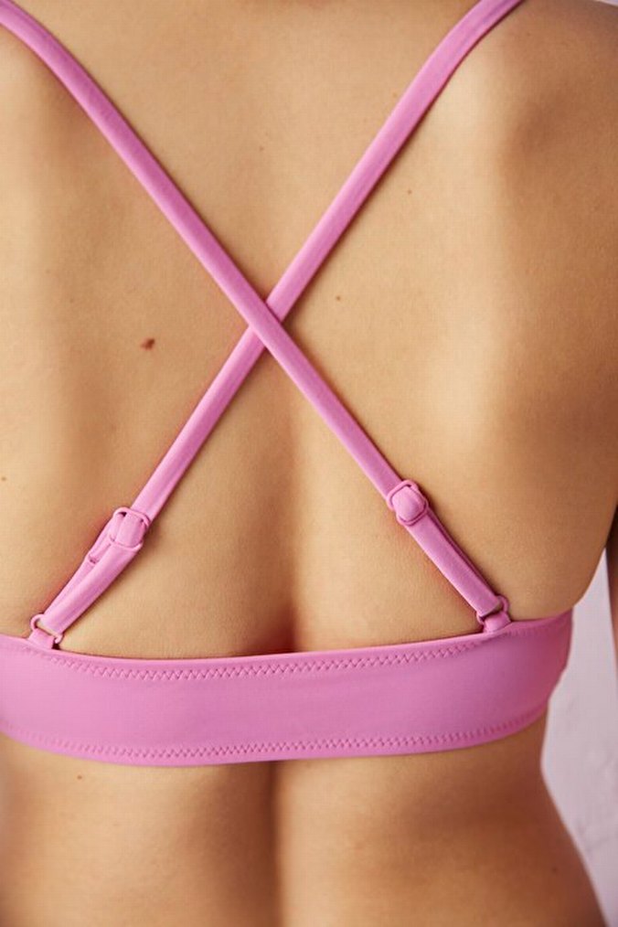 Pembe İpli Kadın Bikini Üstü - Görsel 3