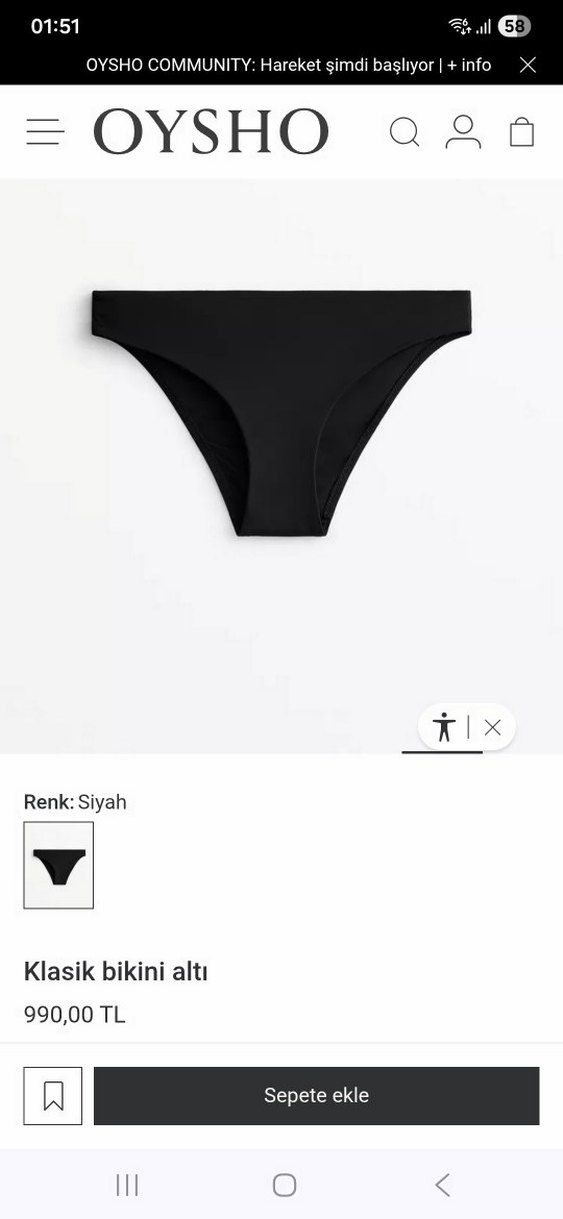 oysho Siyah Klasik Bikini Altı - Görsel 2