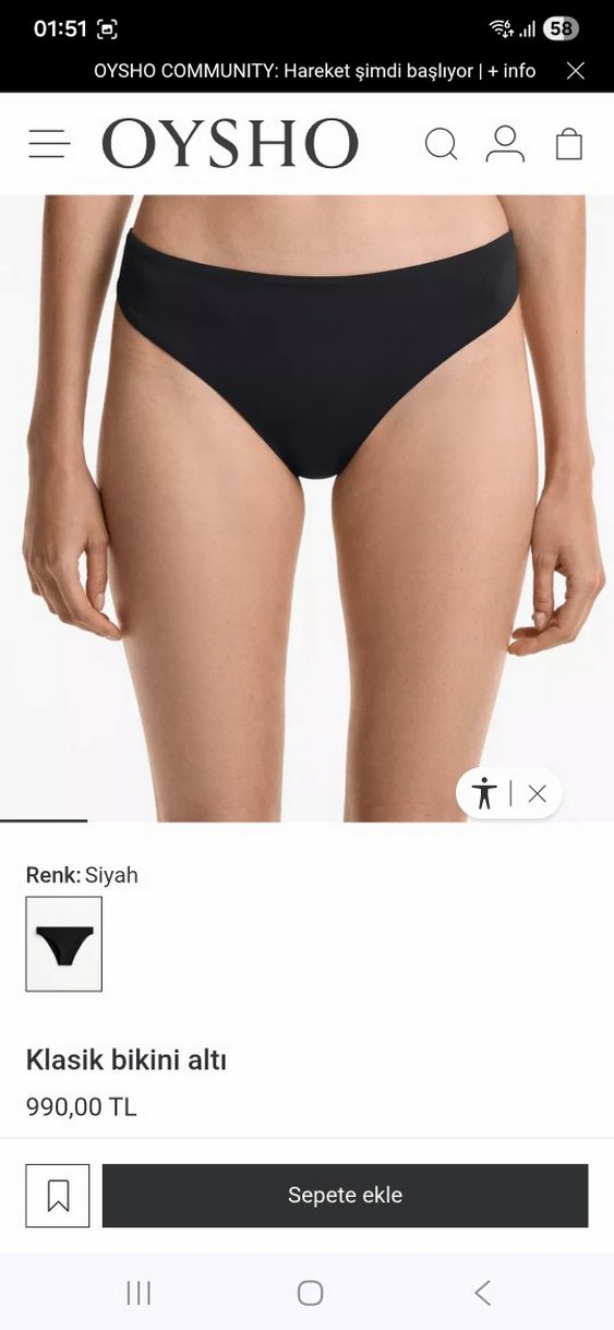 oysho Siyah Klasik Bikini Altı - Görsel 3