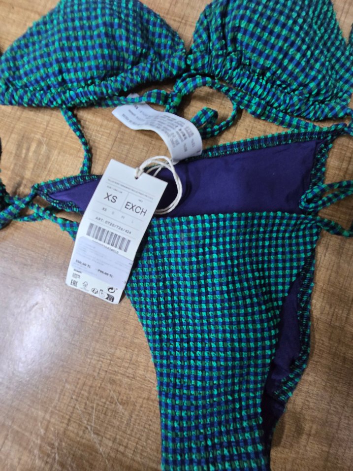 oysho Mavi Desenli Bohem Kadın Bikini - Görsel 2