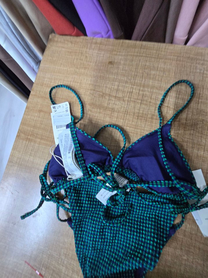 oysho Mavi Desenli Bohem Kadın Bikini - Görsel 3