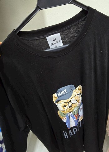 Baskılı Siyah Hamile Tişörtü - Görsel 2