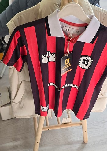 Bordo Çizgili Kısa Kollu Jersey - Görsel 2