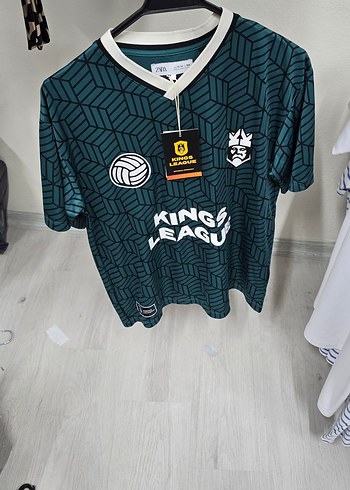 Yeşil Desenli V Yakalı Erkek Spor Tişörtü - Görsel 2