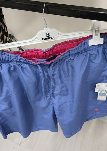 Erkek Mavi Rahat Kesim Mini Şort - Görsel 4