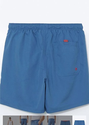 Erkek Mavi Rahat Kesim Mini Şort - Görsel 2