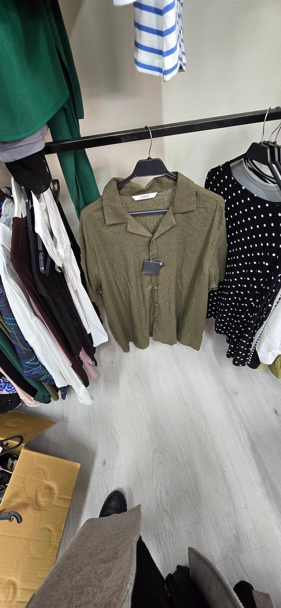 XSIDE Yeşil Kısa Kollu Regular Fit Erkek Gömlek - Görsel 2