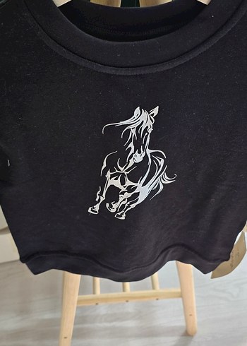 Siyah Baskılı Erkek Çocuk Sweatshirt - Görsel 2