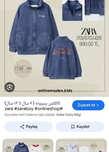Zara Erkek Çocuk Fermuarlı Sweatshirt - Görsel 2