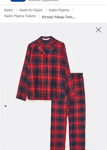 m Beden lcw Kırmızı Oduncu Desenli Kadın Pijama Takımı