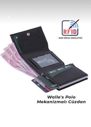 Diğer Diger Siyah Mekanizmalı Erkek Cüzdan