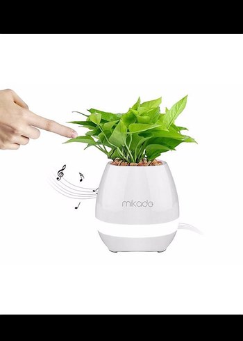 Diğer Mikado Bluetooth Hoparlörlü Beyaz Akıllı Çiçek Saksısı