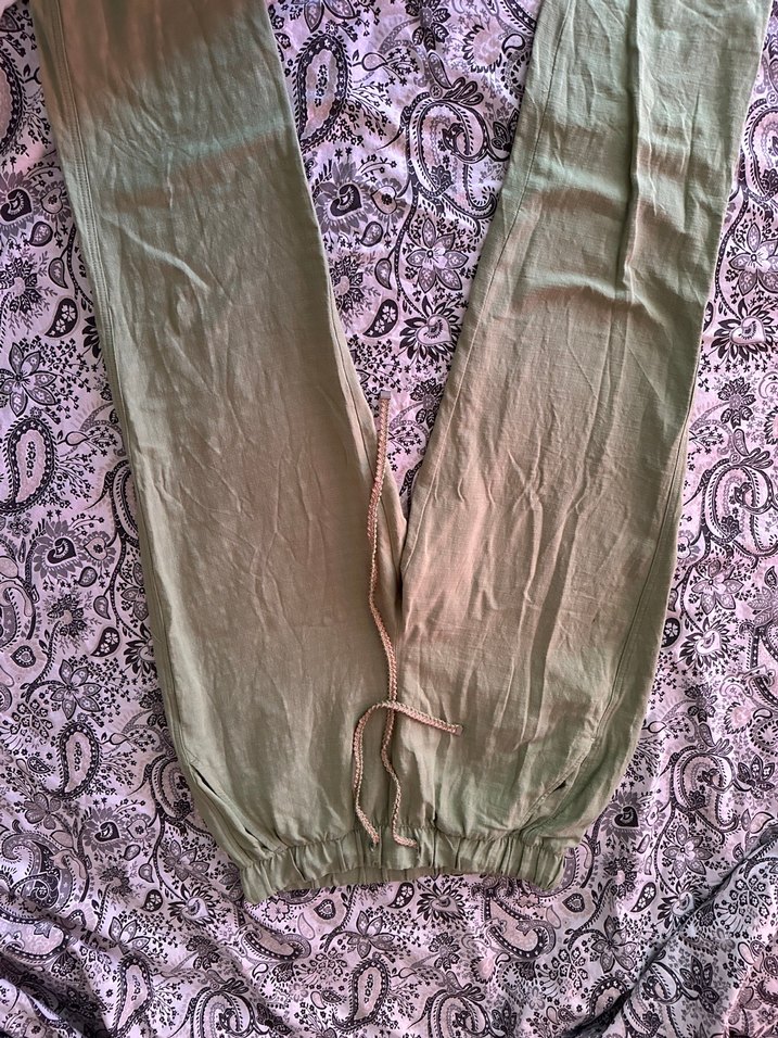 Kadın Haki Salaş Havuç Kesim Pantolon - Görsel 3