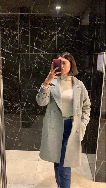 s Beden gri Renk Gri Kaşe Kaban