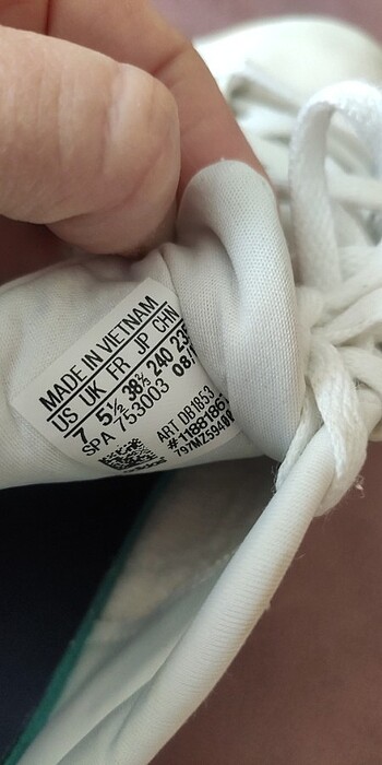 38,5 Beden beyaz Renk Adidas spor ayakkabı 