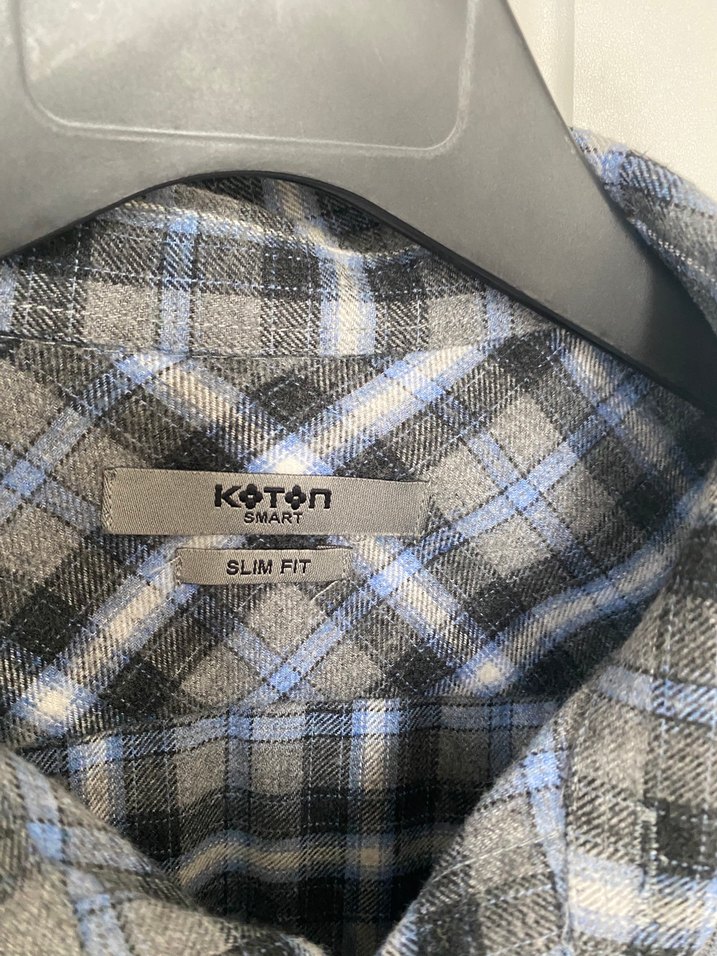 Erkek Gri Düğmeli Uzun Kollu Keten Gömlek - Görsel 2