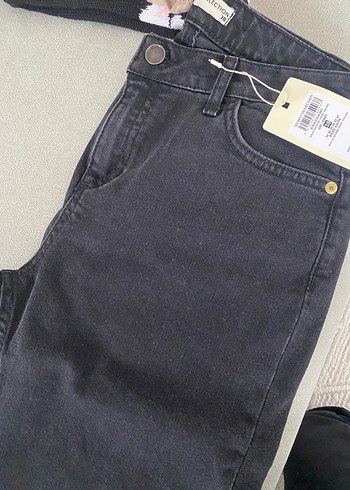 Gri Midi Kadın Denim Pantolon - Görsel 3