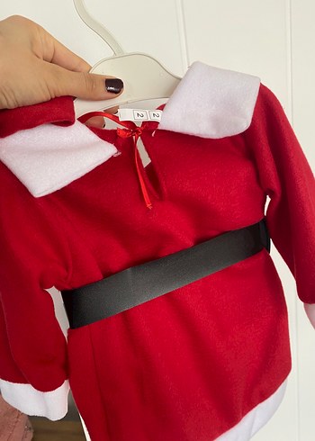Kız Çocuk Kırmızı Kemerli Uzun Kollu Kostüm - Görsel 4